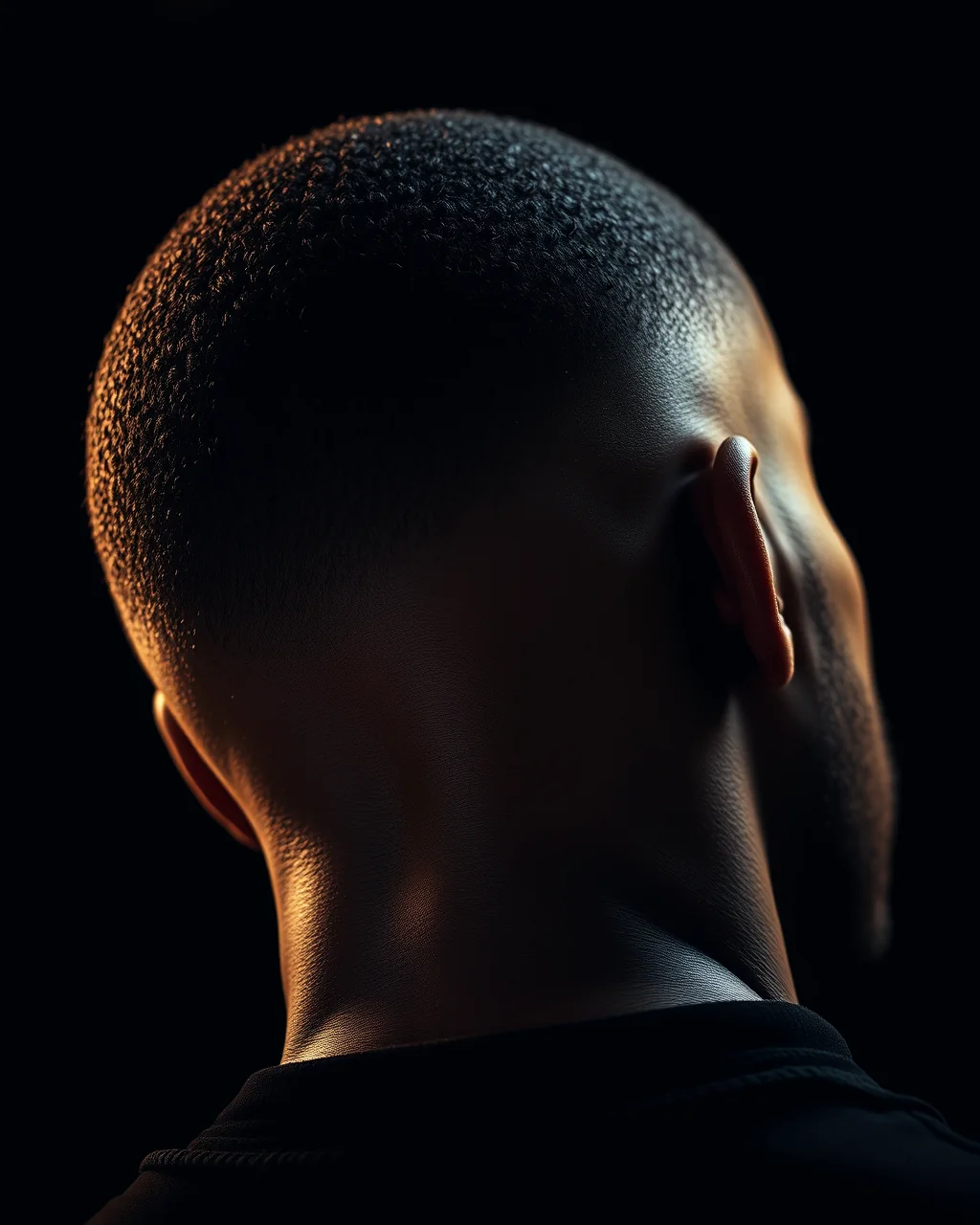 Close-up of a finished fade, from a barbershop website concept.